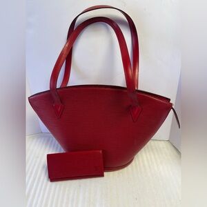 COA Louis Vuitton Red Epi Saint Jaques Shoulder bag LV Epi handbags Castillian